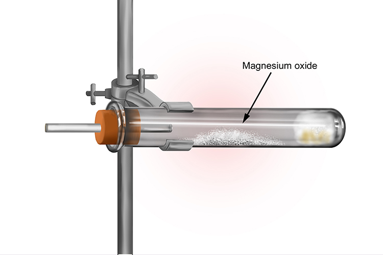 The salt magnesium oxide remains 